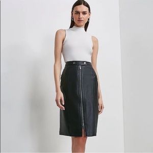 Karen miller lamb leather midi skirt size 6